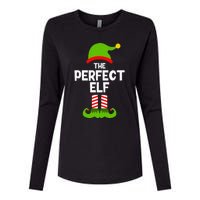 Funny The Perfect Elf Christmas Family Party Pajama Womens Cotton Relaxed Long Sleeve T-Shirt