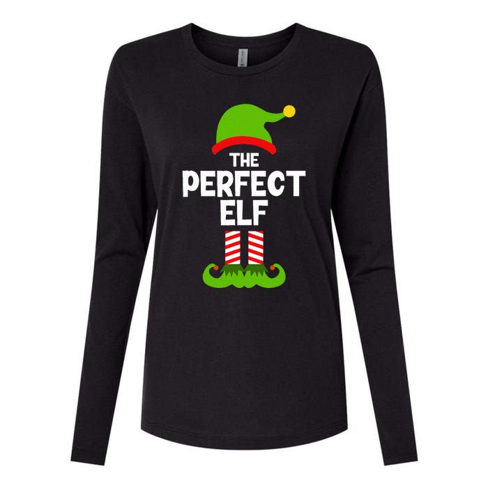 Funny The Perfect Elf Christmas Family Party Pajama Womens Cotton Relaxed Long Sleeve T-Shirt