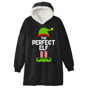 Funny The Perfect Elf Christmas Family Party Pajama Hooded Wearable Blanket