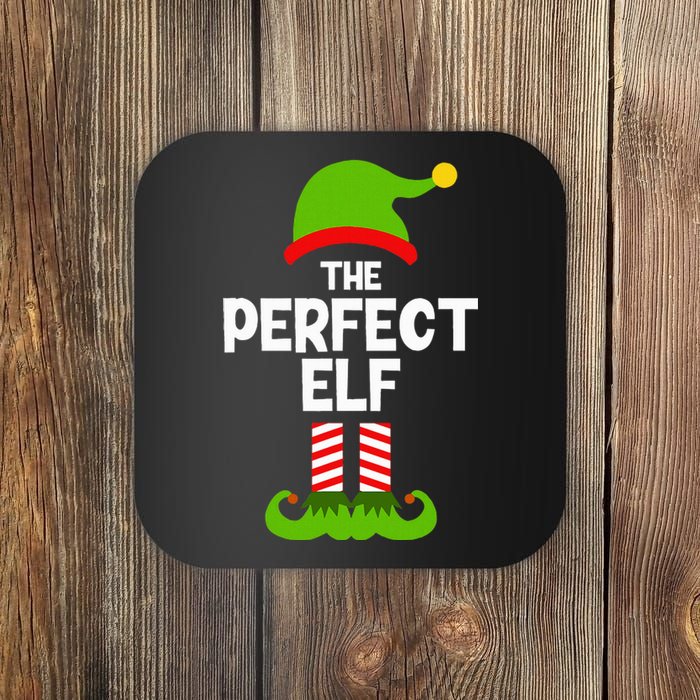 Funny The Perfect Elf Christmas Family Party Pajama Coaster