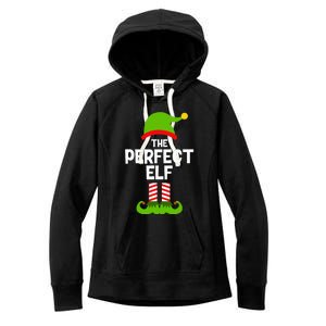 Funny The Perfect Elf Christmas Family Party Pajama Women's Fleece Hoodie