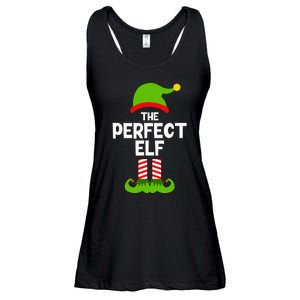 Funny The Perfect Elf Christmas Family Party Pajama Ladies Essential Flowy Tank