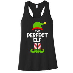 Funny The Perfect Elf Christmas Family Party Pajama Women's Racerback Tank