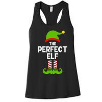 Funny The Perfect Elf Christmas Family Party Pajama Women's Racerback Tank