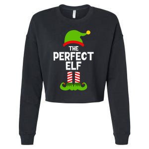 Funny The Perfect Elf Christmas Family Party Pajama Cropped Pullover Crew