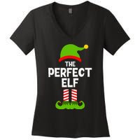 Funny The Perfect Elf Christmas Family Party Pajama Women's V-Neck T-Shirt