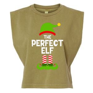 Funny The Perfect Elf Christmas Family Party Pajama Garment-Dyed Women's Muscle Tee