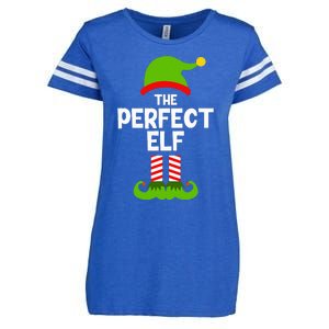 Funny The Perfect Elf Christmas Family Party Pajama Enza Ladies Jersey Football T-Shirt