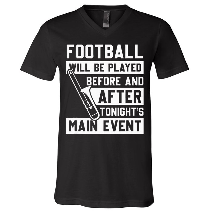 Funny Trombone Player Marching Band V-Neck T-Shirt