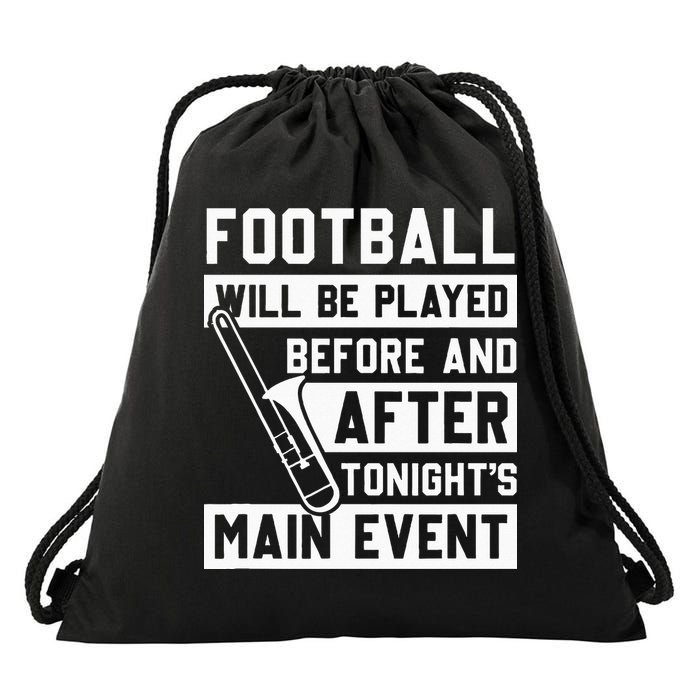 Funny Trombone Player Marching Band Drawstring Bag