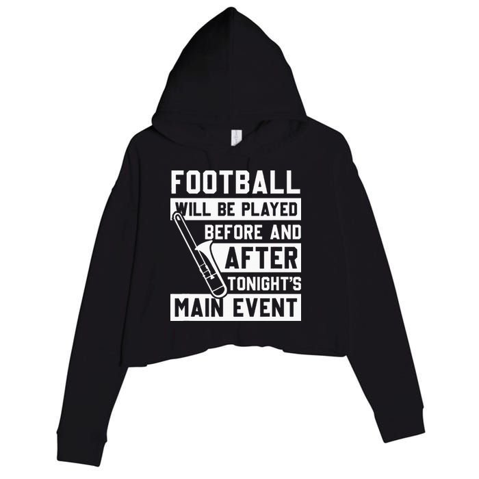 Funny Trombone Player Marching Band Crop Fleece Hoodie