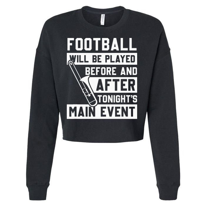 Funny Trombone Player Marching Band Cropped Pullover Crew