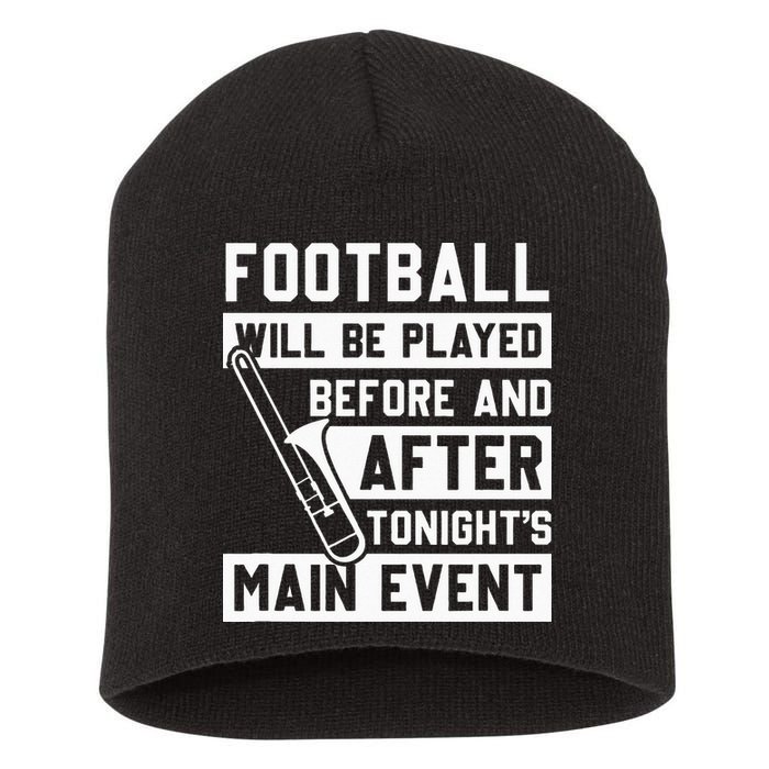 Funny Trombone Player Marching Band Short Acrylic Beanie
