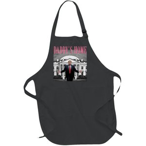 Funny Trump Pink Daddys Home  Trump 2024 Full-Length Apron With Pockets