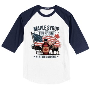 Funny Trump Quote Canada 51st State Of Usa Baseball Sleeve Shirt