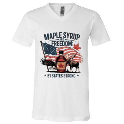 Funny Trump Quote Canada 51st State Of Usa V-Neck T-Shirt