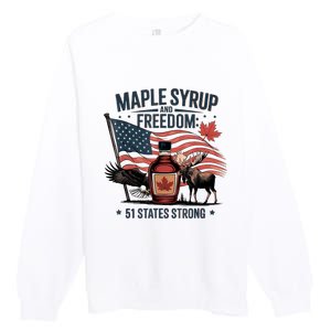 Funny Trump Quote Canada 51st State Of Usa Premium Crewneck Sweatshirt