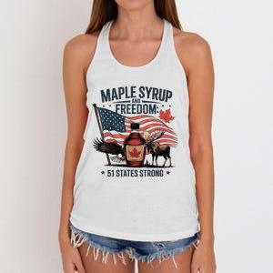 Funny Trump Quote Canada 51st State Of Usa Women's Knotted Racerback Tank