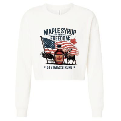 Funny Trump Quote Canada 51st State Of Usa Cropped Pullover Crew