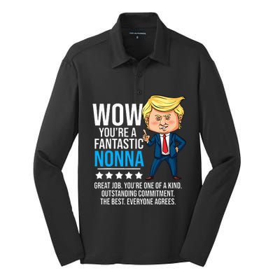 Funny Trump Quote Fantastic Nonna Grandmother Republican Silk Touch Performance Long Sleeve Polo