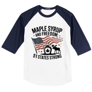 Funny Trump Quote Canada 51st State Of Usa Baseball Sleeve Shirt