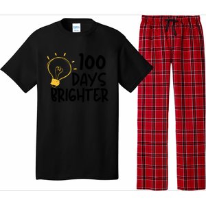 Funny Teacher Quote 100 Days Brighter 100th Day Of School Gift Pajama Set