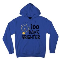 Funny Teacher Quote 100 Days Brighter 100th Day Of School Gift Hoodie