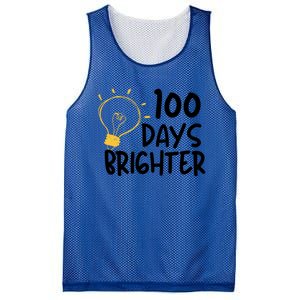 Funny Teacher Quote 100 Days Brighter 100th Day Of School Gift Mesh Reversible Basketball Jersey Tank