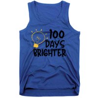 Funny Teacher Quote 100 Days Brighter 100th Day Of School Gift Tank Top