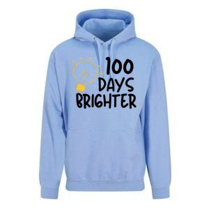 Funny Teacher Quote 100 Days Brighter 100th Day Of School Gift Unisex Surf Hoodie