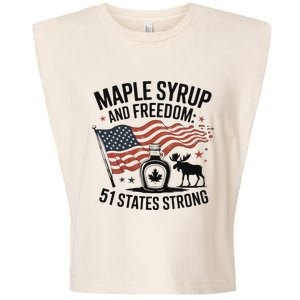 Funny Trump Quote Canada 51st State Of Usa Garment-Dyed Women's Muscle Tee