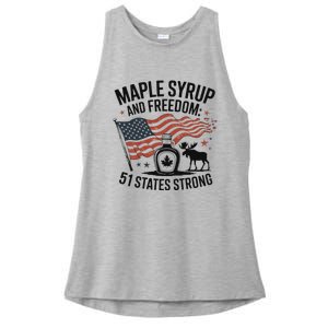 Funny Trump Quote Canada 51st State Of Usa Ladies PosiCharge Tri-Blend Wicking Tank