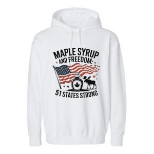 Funny Trump Quote Canada 51st State Of Usa Garment-Dyed Fleece Hoodie