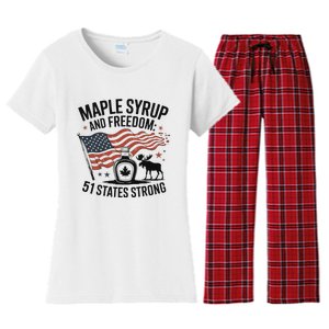 Funny Trump Quote Canada 51st State Of Usa Women's Flannel Pajama Set