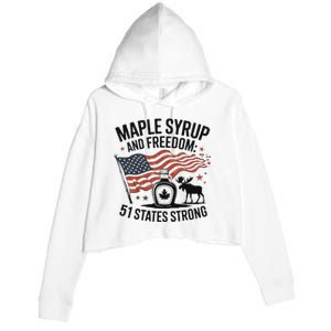 Funny Trump Quote Canada 51st State Of Usa Crop Fleece Hoodie