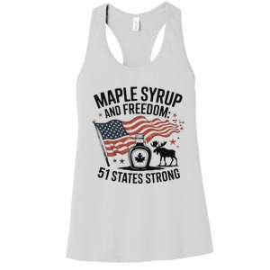 Funny Trump Quote Canada 51st State Of Usa Women's Racerback Tank