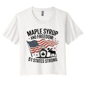 Funny Trump Quote Canada 51st State Of Usa Women's Crop Top Tee