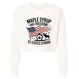 Funny Trump Quote Canada 51st State Of Usa Cropped Pullover Crew