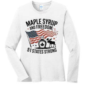 Funny Trump Quote Canada 51st State Of Usa Ladies Long Sleeve Shirt