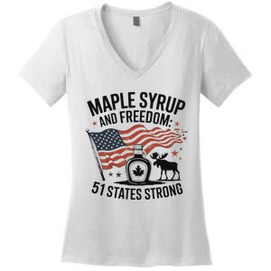 Funny Trump Quote Canada 51st State Of Usa Women's V-Neck T-Shirt