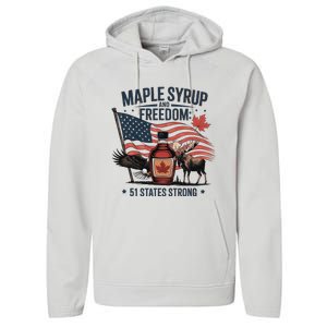 Funny Trump Quote Canada 51st State Of Usa Performance Fleece Hoodie