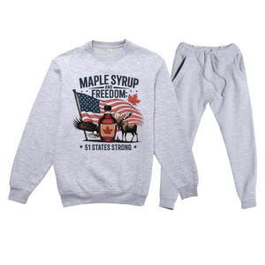 Funny Trump Quote Canada 51st State Of Usa Premium Crewneck Sweatsuit Set