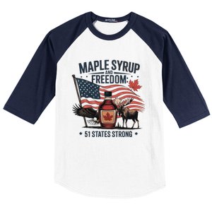 Funny Trump Quote Canada 51st State Of Usa Baseball Sleeve Shirt