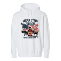 Funny Trump Quote Canada 51st State Of Usa Garment-Dyed Fleece Hoodie