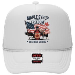 Funny Trump Quote Canada 51st State Of Usa High Crown Mesh Back Trucker Hat