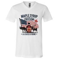 Funny Trump Quote Canada 51st State Of Usa V-Neck T-Shirt