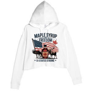 Funny Trump Quote Canada 51st State Of Usa Crop Fleece Hoodie