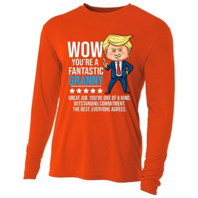 Funny Trump Quote Fantastic Granny Grandmother Cooling Performance Long Sleeve Crew