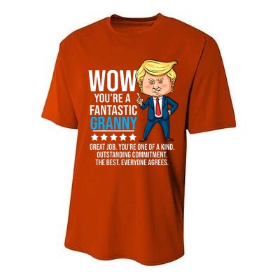 Funny Trump Quote Fantastic Granny Grandmother Performance Sprint T-Shirt