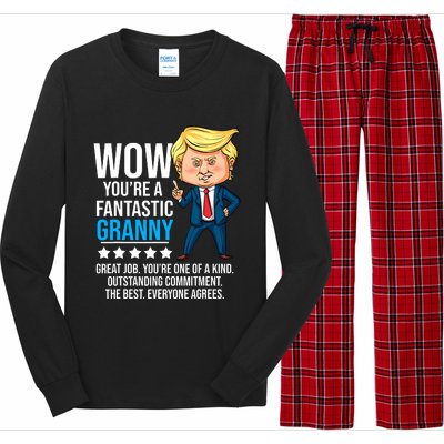 Funny Trump Quote Fantastic Granny Grandmother Long Sleeve Pajama Set